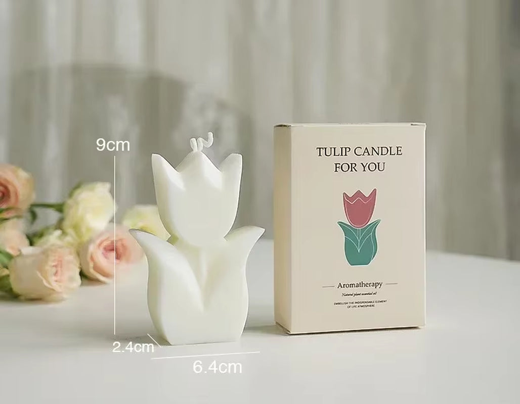 Creative Wedding Guest Gift Candles Tulip Flower Aromatherapy Candle Aesthetic Room Decor Aromatic Candles Girl Birthday Gifts