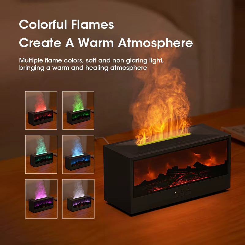 Simulated Fireplace Diffuser Aroma, Air Humidifier with Timer Remote,Simulation Charcoal Fireplace Humidifier, Christmas Present