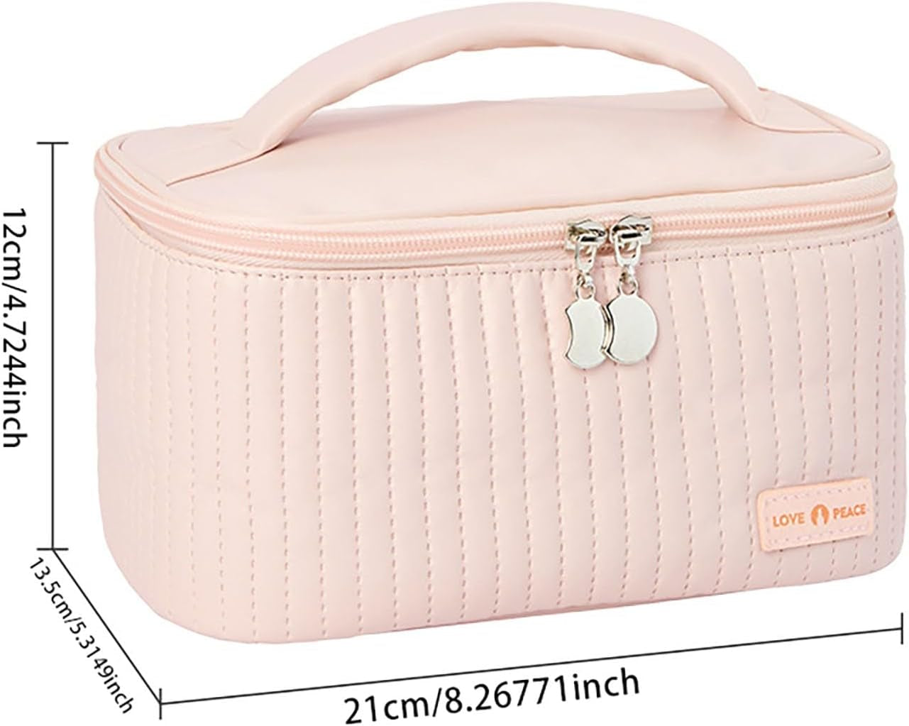 Makeup Travel Bag with Zipper 8.4*5.4 Inch Pu Leather Waterproof Portable Pouch Open Flat Womens Travel Toiletry Bag Travel  for Women for Women Wife Girlfriend Valentines Day Gifts