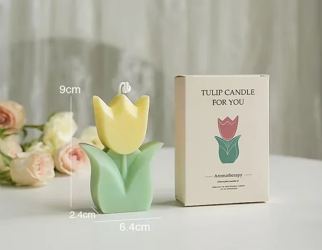 Creative Wedding Guest Gift Candles Tulip Flower Aromatherapy Candle Aesthetic Room Decor Aromatic Candles Girl Birthday Gifts