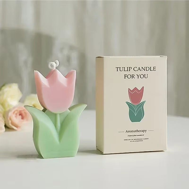 Creative Wedding Guest Gift Candles Tulip Flower Aromatherapy Candle Aesthetic Room Decor Aromatic Candles Girl Birthday Gifts