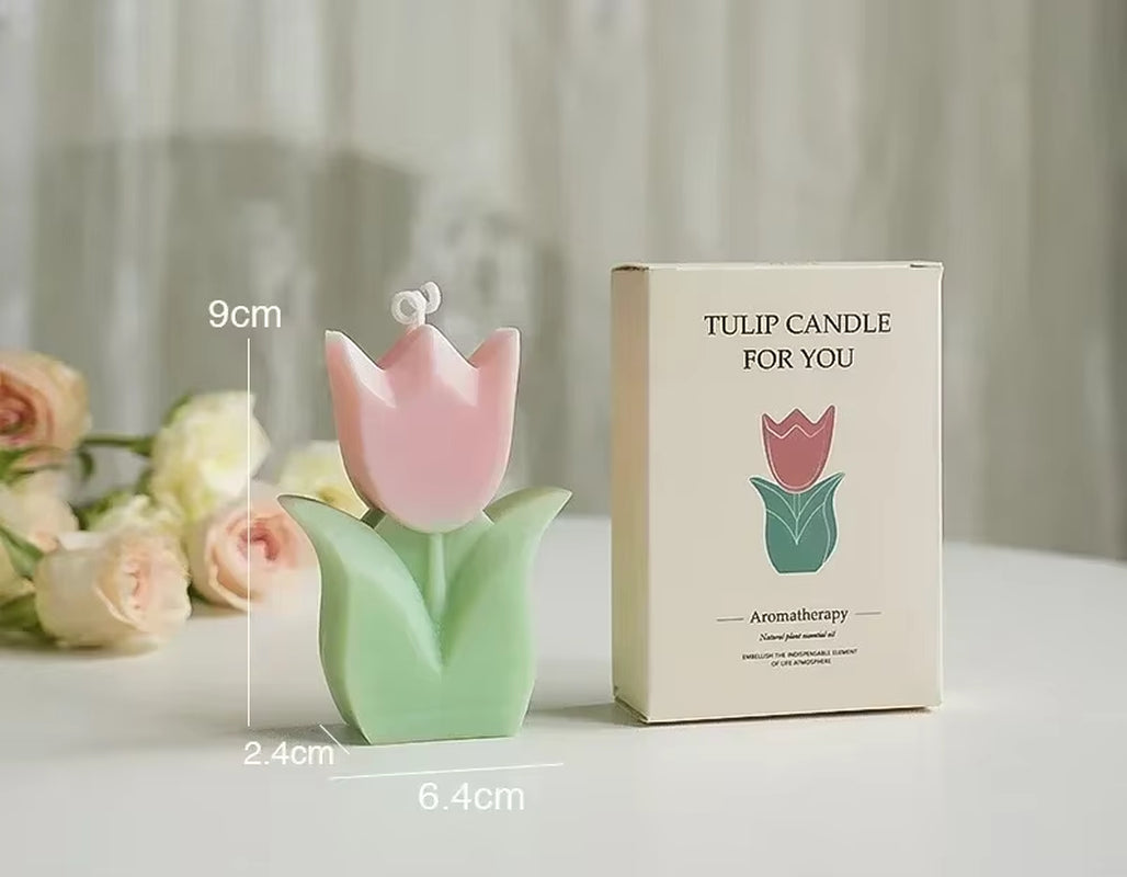 Creative Wedding Guest Gift Candles Tulip Flower Aromatherapy Candle Aesthetic Room Decor Aromatic Candles Girl Birthday Gifts