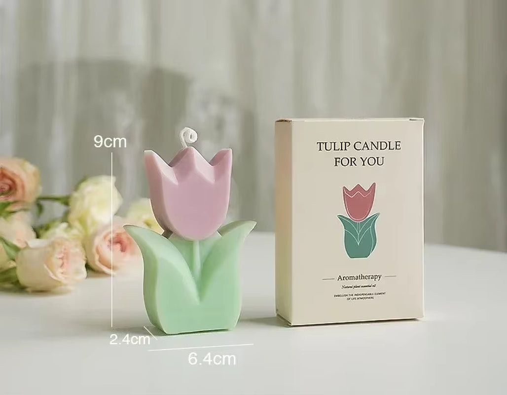 Creative Wedding Guest Gift Candles Tulip Flower Aromatherapy Candle Aesthetic Room Decor Aromatic Candles Girl Birthday Gifts