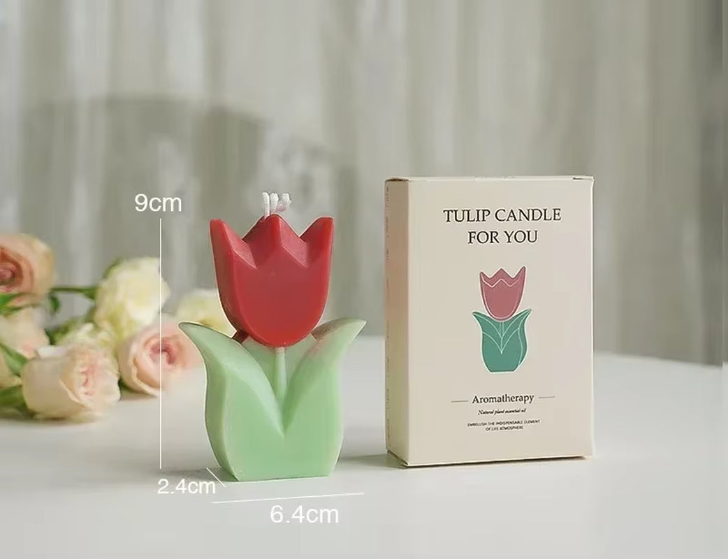 Creative Wedding Guest Gift Candles Tulip Flower Aromatherapy Candle Aesthetic Room Decor Aromatic Candles Girl Birthday Gifts